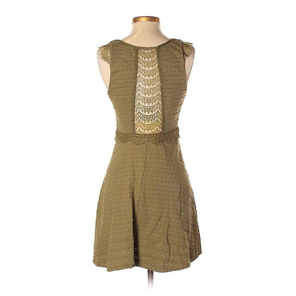 • {Free People} Army Green Lace Mini - Picture 3 of 5